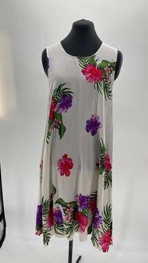 Hilo Hattie Island Floral Print Sleeveless Tank Dress